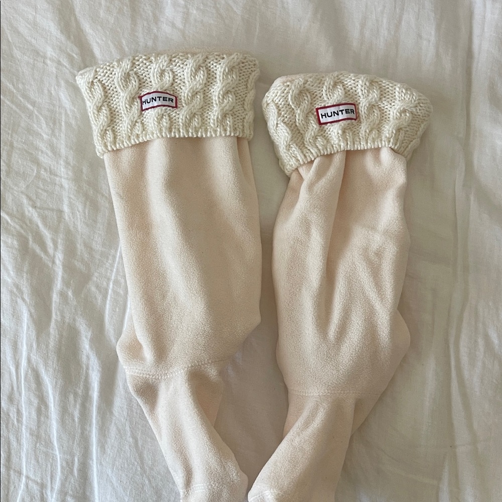 Hunter Ivory Cable Knit Boot Socks